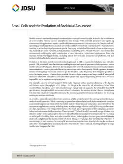 Small Cells and the Evolution of Backhaul Assurance