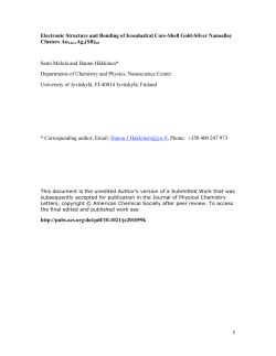1 Electronic Structure and Bonding of