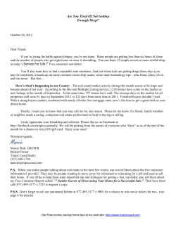 October, 2012 - Tropic Coast Realty