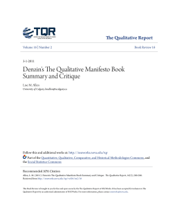 Denzin`s The Qualitative Manifesto Book Summary and