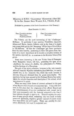 Mollusca of H.M.S. Challenger Expedition.Part XII.