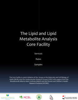 The Lipid ab li Metabolite Core F and Lipid lie Analysis acility
