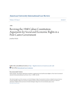 Reviving the 1940 Cuban Constitution: Arguments for Social and