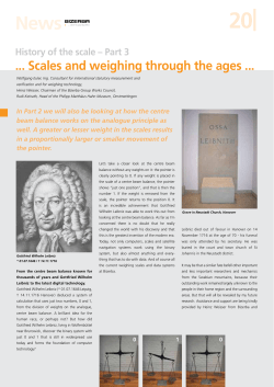 History of the scale &ndash; Part 3 Scales and weighing through the ages
