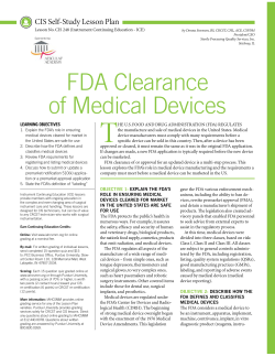 FDA Clearance of Medical Devices