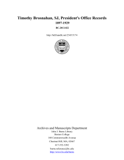 Timothy Brosnahan, SJ, President`s Office records