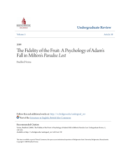 A Psychology of Adam`s Fall in Milton`s