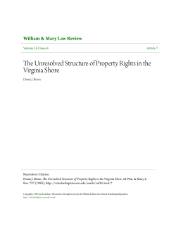The Unresolved Structure of Property Rights in the Virginia Shore