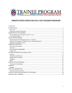 ORIENTATION GUIDE FOR SACC
