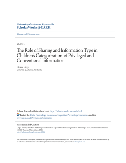 The Role of Sharing and Information Type in Children`s