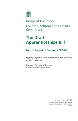 The Draft Apprenticeships Bill