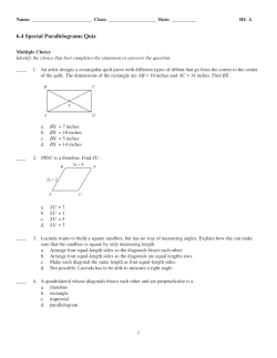 6.4 Special Parallelograms Quiz