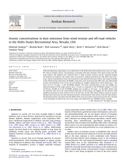 Arsenic concentrations in dust emissions from wind erosion and off