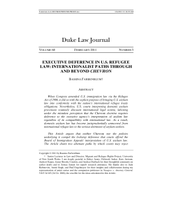 Executive Deference in U.S. Refugee Law: Internationalist Paths