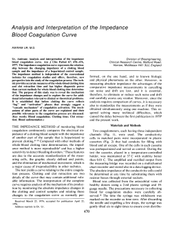 Analysis and Interpretation of the Impedance Blood Coagulation Curve