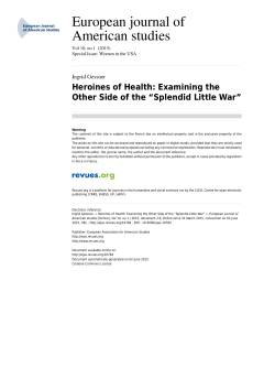 Heroines of Health: Examining the Other Side of the &ldquo;Splendid Little