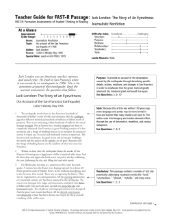 Teacher Guide for FAST-R Passage