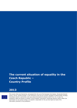 The current situation of equality in the Czech Republic
