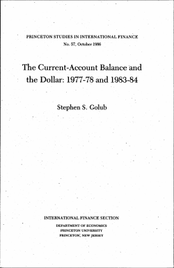 The Current-Account Balance and the Dollar: 1977-78 and 1983-84