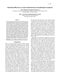 Individual differences in visual comprehension of morphological