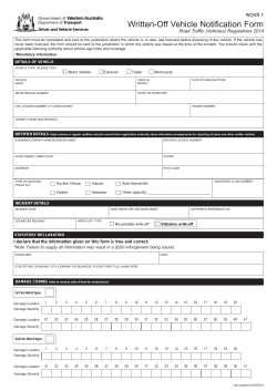 Written-Off Vehicle Notification Form (Form WOVR1)