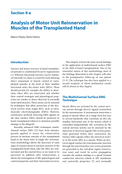 Section 9-e Analysis of Motor Unit Reinnervation in Muscles of the