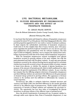 LVII. BACTERIAL METABOLISM.