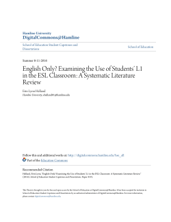 English Only? Examining the Use of Students` L1 in the ESL