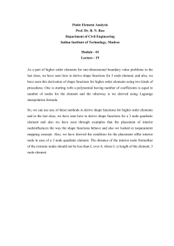Finite Element Analysis Prof. Dr. BN Rao Department of Civil