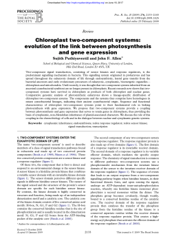 Chloroplast two-component systems