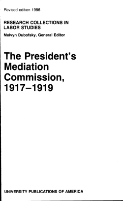 Documentary Collections, Papers of the President`s