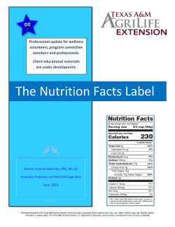 The Nutrition Facts Label