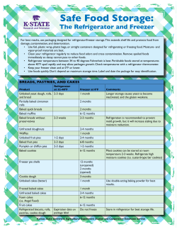 MF3130 Safe Food Storage: The Refrigerator and
