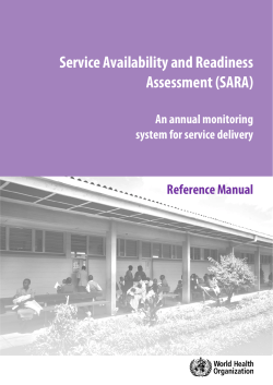 Service Availability and Readiness Assessment (SARA)