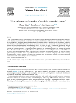 Prior and contextual emotion of words in sentential context