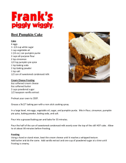 Best Pumpkin Cake - Frank`s Piggly Wiggly