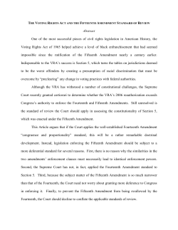 The Voting Rights Act and the Fifteenth Amendment Standard of