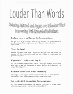 Louder Than Words - Reducing Agitated and Aggressive