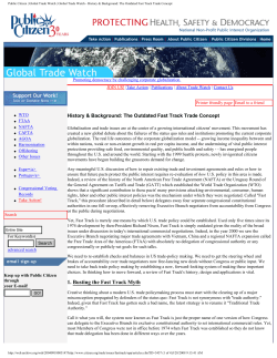 Fast Track Trade Promotion Authority