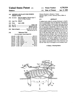 Method and plant for storing fresh water