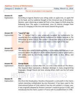 H4 History of Mathematics R7 G9