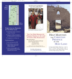 help maintain the christian presence holy land