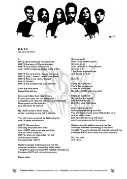 H.A.T.E. &copy; Enslaved Mirror I&hellip; HATE when someone interrupts me I