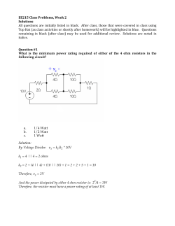 EE215 Class Problems, Week 2 Solutions All