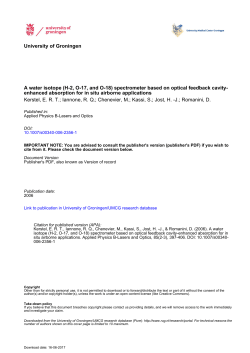University of Groningen A water isotope (H-2, O-17, and O-18