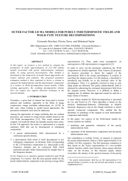 Outer Factor 2-D Ma Models for Purely Indeterministic