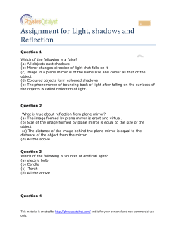 Assignment for Light, shadows and Reflection