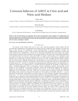 Corrosion behavior of A4032 in Citric acid and Nitric acid