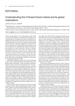 EDITORIAL Understanding the Chinese forest market and its global