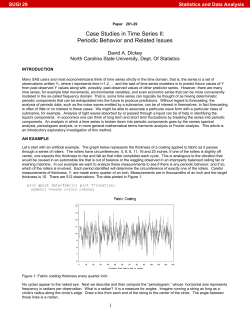 201-29: Case Studies in Time Series II: Periodic Behavior and